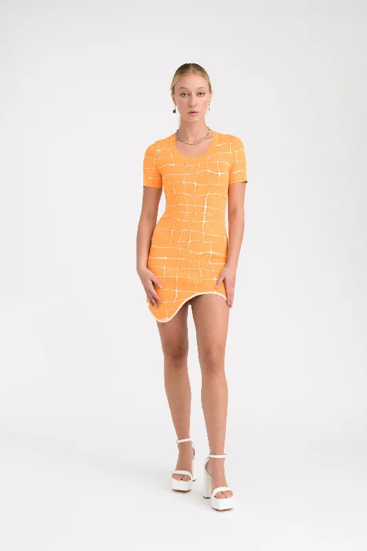 Referral Discount DEXTER AQUA SHORT SLEEVE MINI DRESS