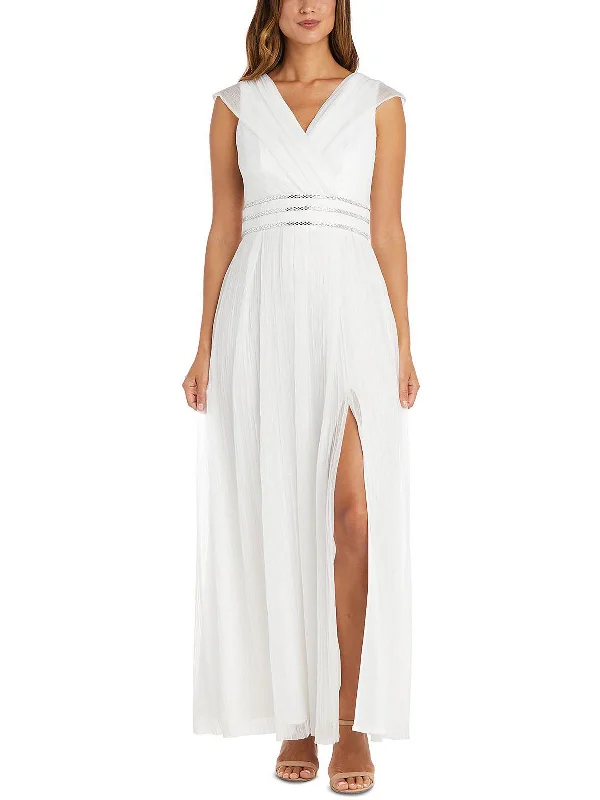 Limited Edition Plus   Womens Metallic Maxi Evening Dress