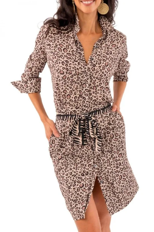 Super Sale Breezy Blouson Dress In Cougar