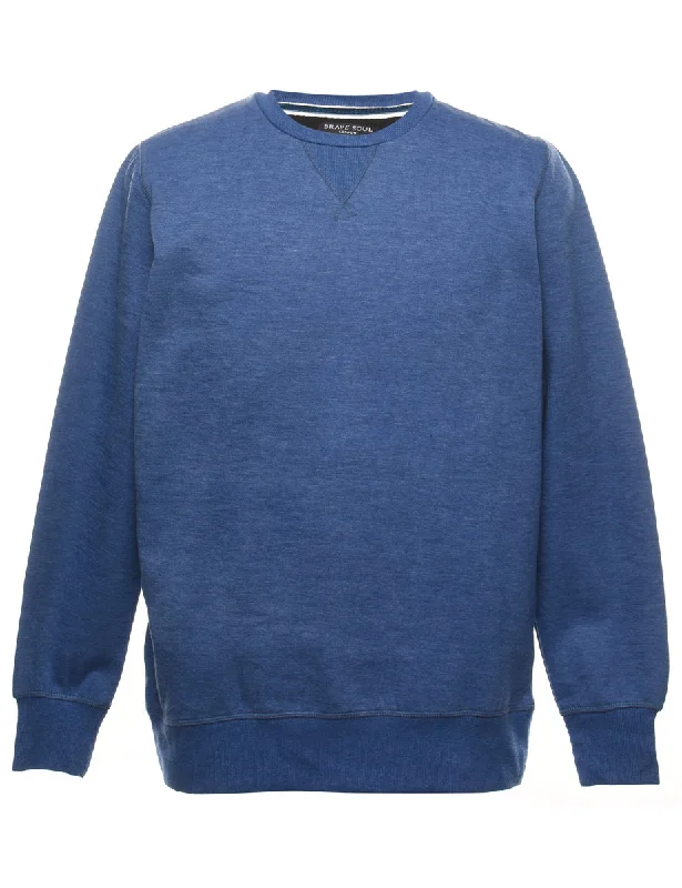Now or Never Navy Plain Round Neck Sweatshirt - XL