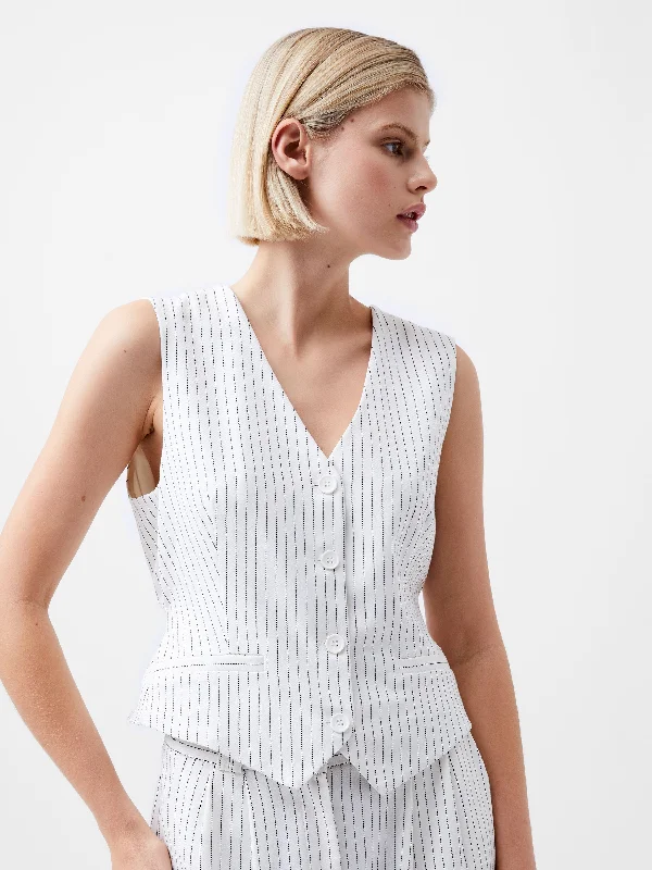Price Drop Pinstripe Cropped Waistcoat