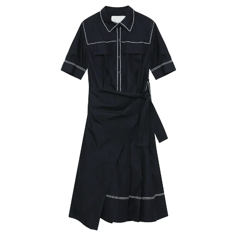 While Supplies Last Shirt Dress With Wave Stitch