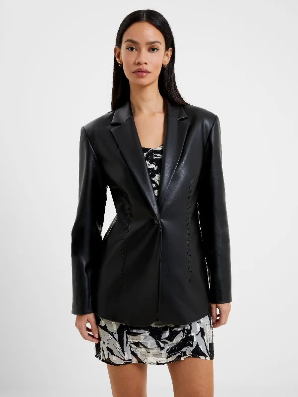 Savings Spectacular Crolenda PU Lace-Up Blazer