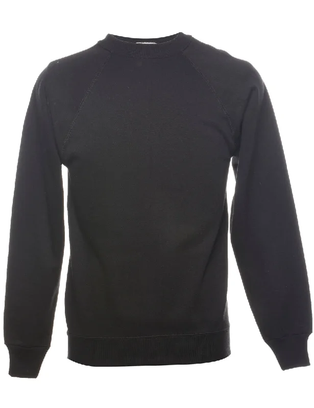 Special Discount Black Plain Sweatshirt - S