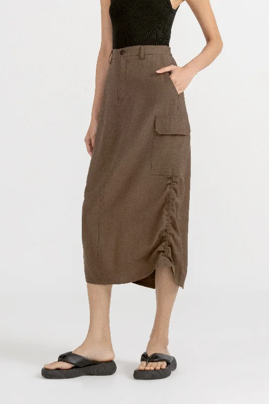 Instant Savings [Restocked - Petite] Tyra Flap-Pocket Midi Skirt