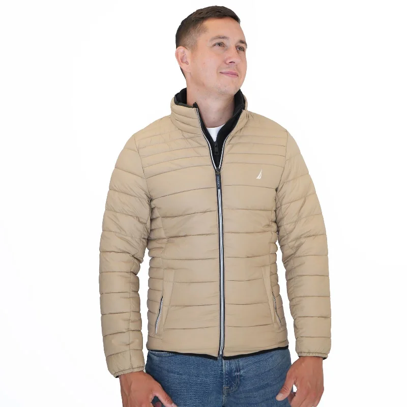 Early Access Nautica Performance Double Zip Puffer Jacket Tan