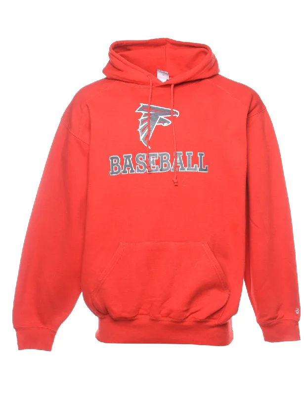 Sale Event Red & Grey Baseball Printed Hoodie - L