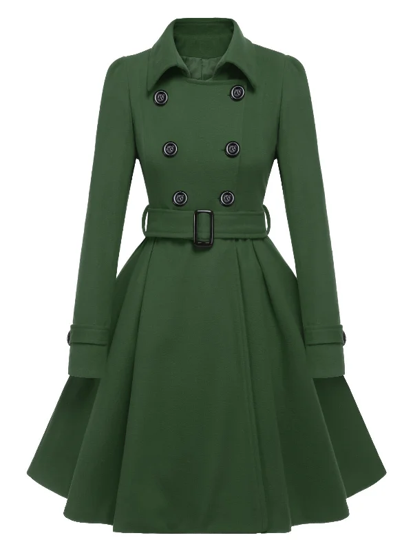 New Arrival 1950s Solid Color Lapel Slim Coat