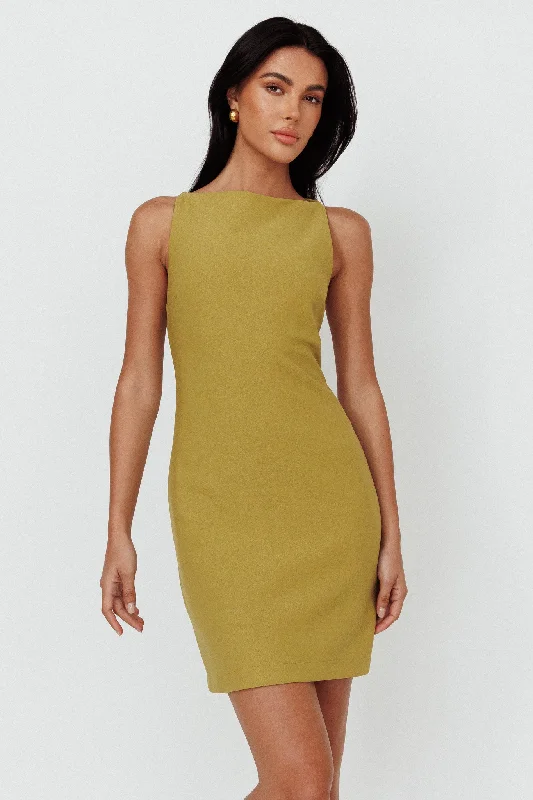 Crazy Deals Anjali Sleeveless Shift Dress Moss Green