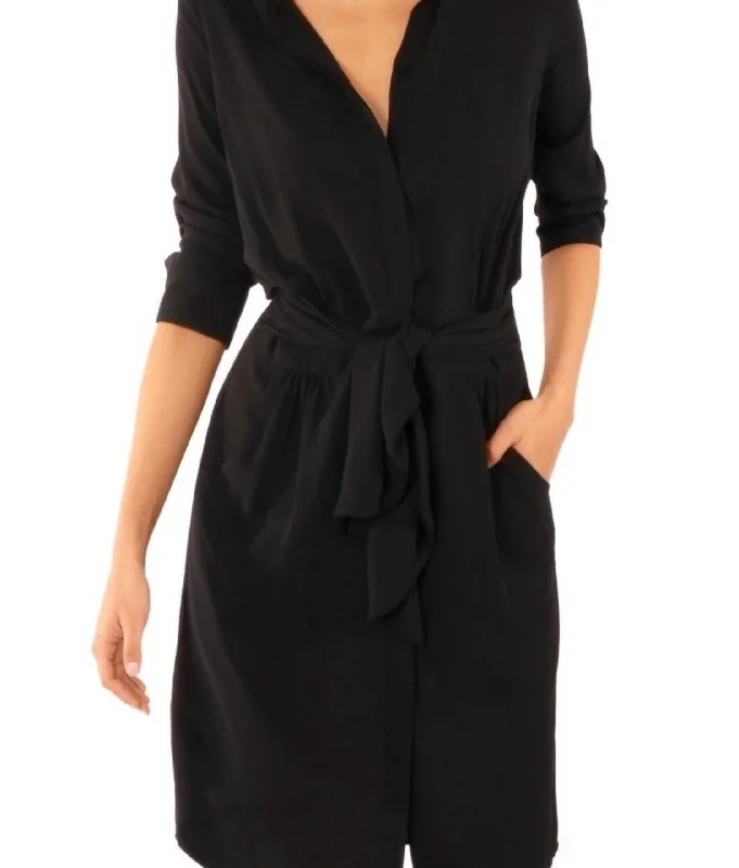 Mega Deal Breezy Blouson Chiffon Dress In Black