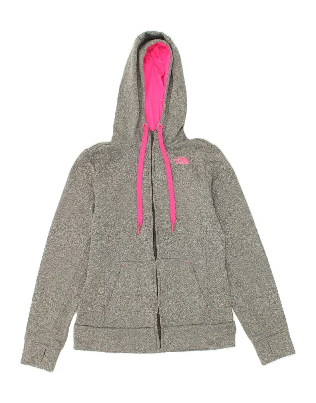 Price Break THE NORTH FACE Womens Zip Hoodie Sweater UK 10 Small Grey Polyester