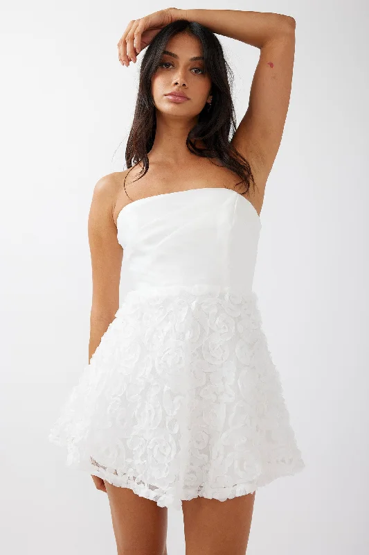 Sale Event Annalyn Strapless Embellished Mini Dress White