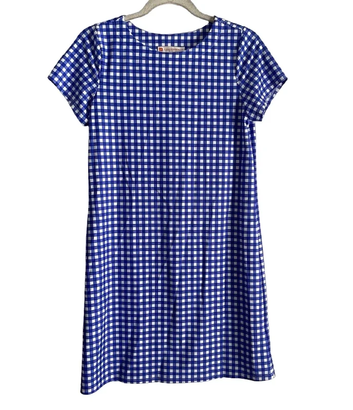 Closeout Sale Ella Gingham Dress In Navy