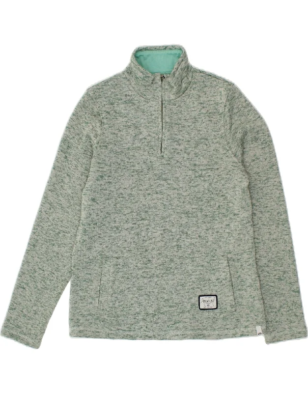 Major Savings ANIMAL Womens Zip Neck Sweatshirt Jumper UK 10 Small  Grey Pinstripe