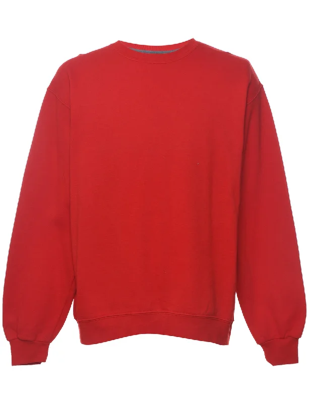 Price Reduction Red Plain Sweatshirt - L