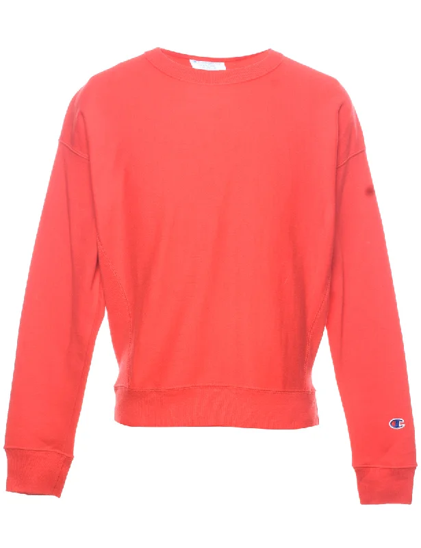 Savings Galore Champion Reverse Weave Plain Red Sweatshirt - M