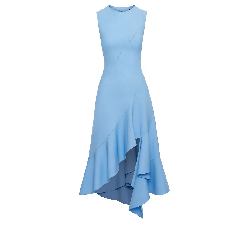 Seasonal Clearance Sleeveless Jewel Neck Asymmetry Dress