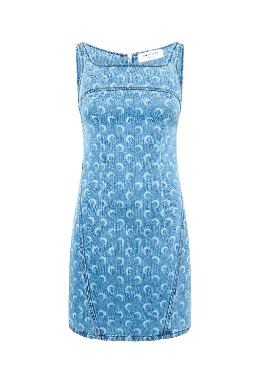 Fantastic Deals Moon Laser Denim Mini Dress