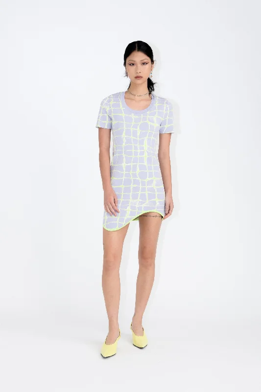Price Blitz DEXTER AQUA SHORT SLEEVE MINI DRESS