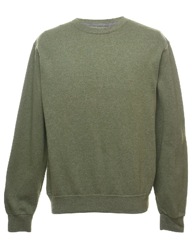 Special Price Olive Green Plain Sweatshirt - M