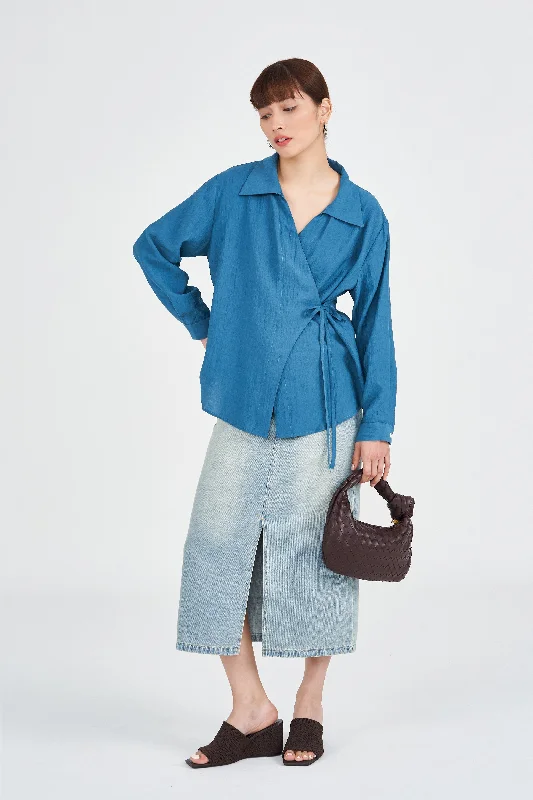Unbeatable Prices Alezia Wrap Cotton Blend Blouse