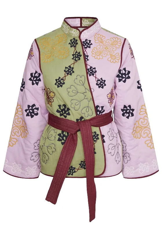 Must-Have Deals Y.A.S Emelia High Neck Embroidered Jacket, Lilac Chiffon
