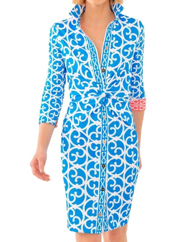 Deal Explosion Twist & Shout Dress - Heavens Gate In Azure Blue