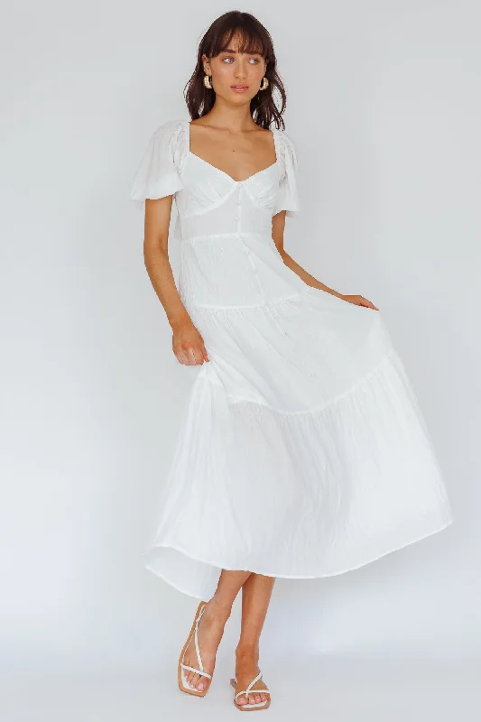 Loyalty Reward Royce Bow Back Midi Dress White